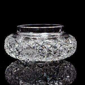 American Brilliant Cut Crystal Vanity Jar | Antique Collectible | Crystal Powder